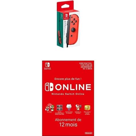 Manette Joy Con Droite Rouge Néon Switch Switch Online Abonnement 12