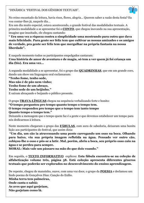 PDF DINÂMICA FESTIVAL DOS GÊNEROS TEXTUAIS e não ter a vergonha