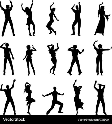 People Dancing Silhouette Vector Free