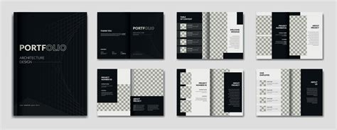 Architecture black and white portfolio design template, architecture ...