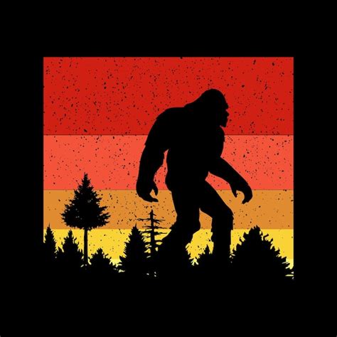 Silhouettes Bigfoot Illustration Vectorielle Et Concept Bigfoot