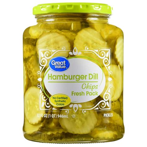 Great Value Hamburger Dill Chip Pickles 32 Fl Oz