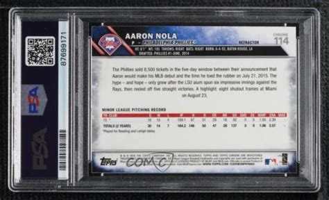 Topps Chrome Prism Refractor Aaron Nola Rc For Sale