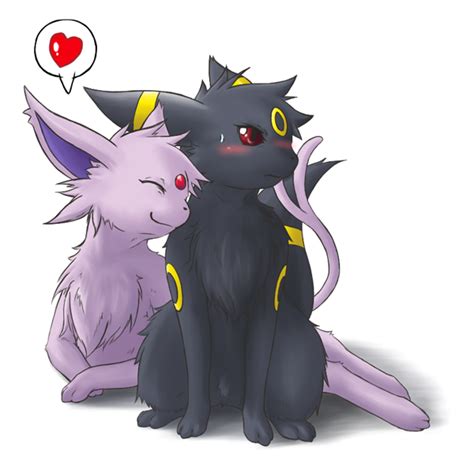 Umbreon And Espeon Fan Art Evolutionshipping Umbreon And Espeon Pokemon Umbreon Cute