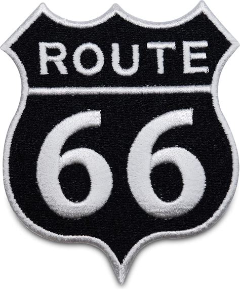 Finally Home Écusson Thermocollant Moto Route 66 USA Patch à coller