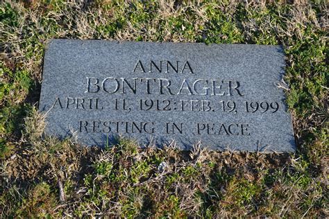 Anna Bontrager 1912 1999 Find A Grave Memorial