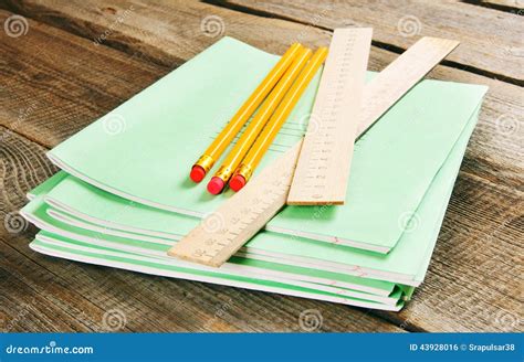 School Tools And Writing-books. Stock Photo - Image: 43928016