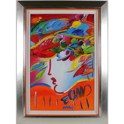 Blushing Beauty By Peter Max An Original Acrylic On Canvas