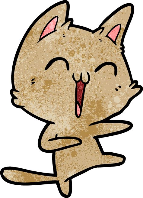 Happy Cartoon Cat Meowing 40703270 Png