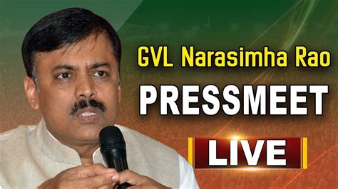 Bjp Gvl Narasimha Rao Press Meet Live Mtv Telugu Youtube