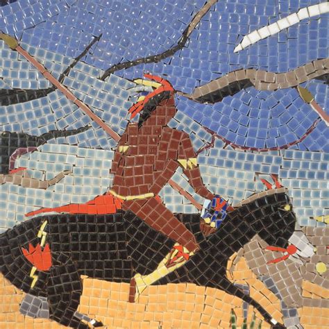 Tile Mosaic In A Western Theme For Sale At 1stdibs