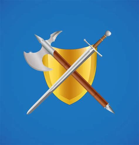 Sword And Axe Crossed Stock Vector Image By ©mrarcadio 11360484