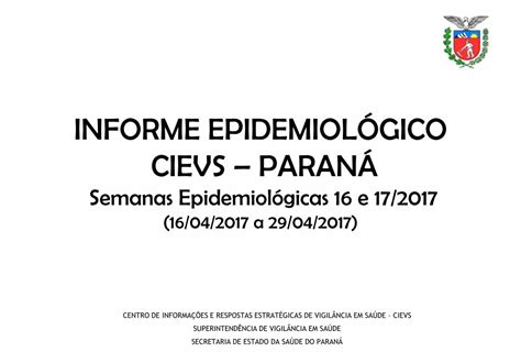 PDF INFORME EPIDEMIOLÓGICO CIEVS PARANÁ Solução de hipoclorito de