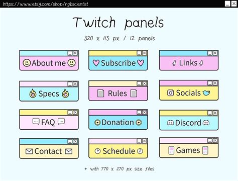 Ice Cream Pastel Twitch Panels / 12 Panels - Etsy