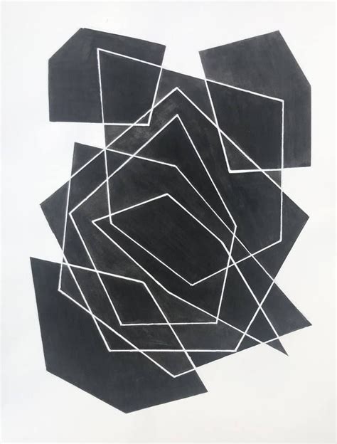 Achromatic 1 Painting By Veronica Romualdez Geometric Painting