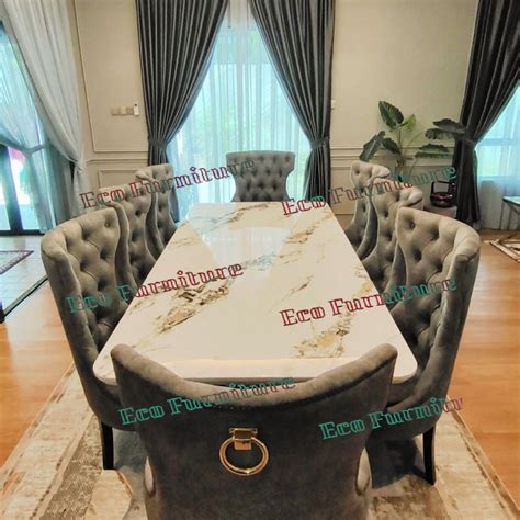 High Class Chesterfield Dining Chair Kerusi Makan Baldu Velvet Chair