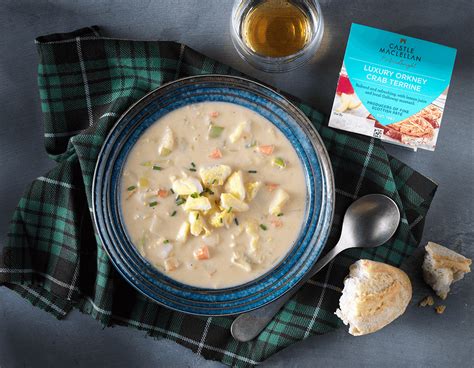 Luxury Orkney Crab Smoked Haddock Chowder Castle Maclellan