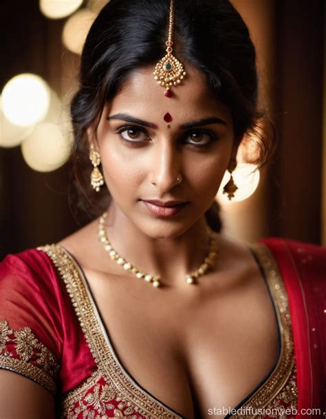 Stunning Indian Woman S Captivating Cleavage Stable Diffusion Online