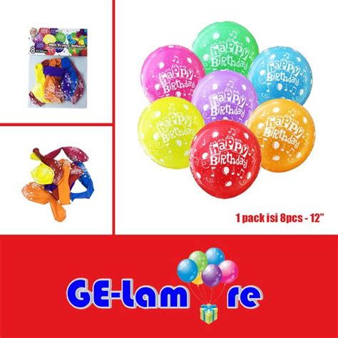 Jual BALON TULISAN HAPPY BIRTHDAY HBD PRINTED BALLOON Di Lapak GE