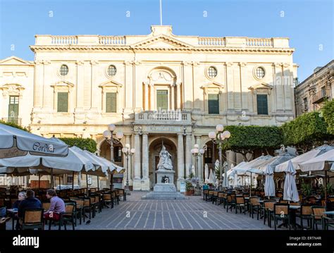 Statue Of Queen Victoria Outside The National Library Valletta Malta