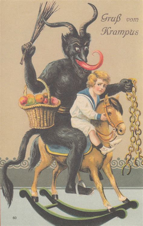 A Collection Of Creepy Vintage Krampus Christmas Postcards In The Book