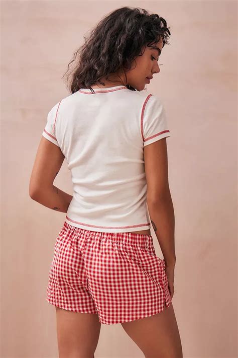 Bdg Red Gingham Boxer Shorts Urban Outfitters Uk