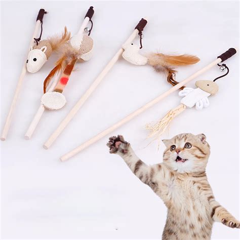 2017 Cat Toys Interactive With Bells Elastic Rod Has a Funny Cat Mouse ...