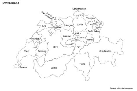 İsviçre için Örnek Haritalar siyah beyaz United Kingdom Countries