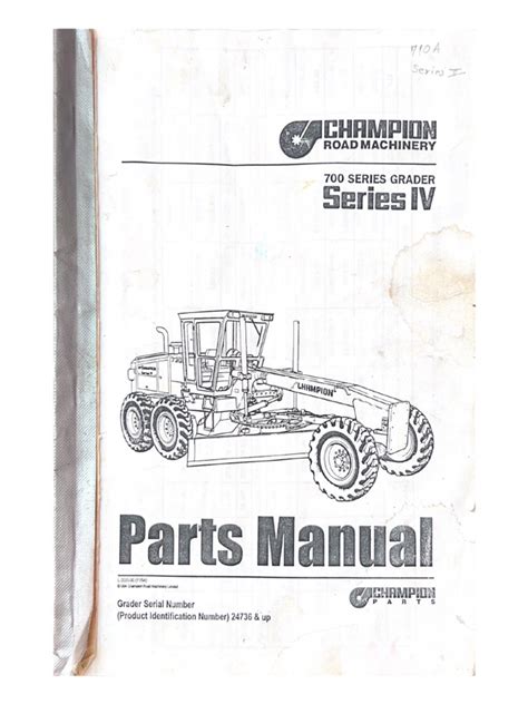 Champion Grader Parts Manual Pdf