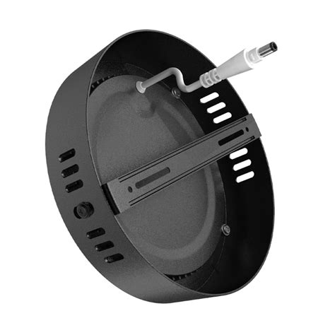 Panel Led Aplicar W Circular Lm K Negro Tienda Resi