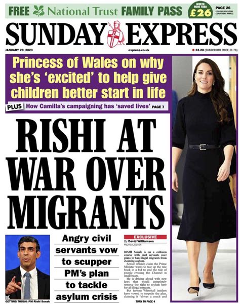 Sunday Express Front Page 29th Of January 2023 Tomorrow S Papers Today