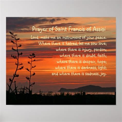 Prayer Of Saint Francis Of Assisi Poster