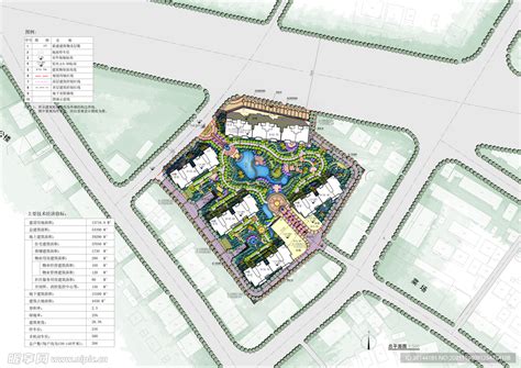 居住小区规划psd彩平面总平面设计图效果图环境设计设计图库昵图网