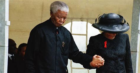 Nelson Mandela and Wife Graca at the Funeral of Mandela’s Son Makgatho