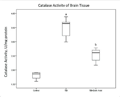 Graph Showing Catalase Cat Activity Of Brain Tissues In The Control