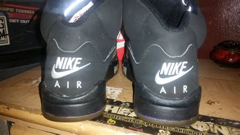 Nike air jordan 5 black metallic | Grailed