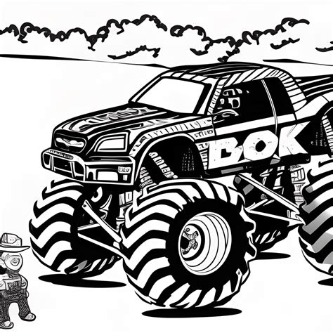 Page Colorier Monster Truck Competition Crush Creative Fabrica