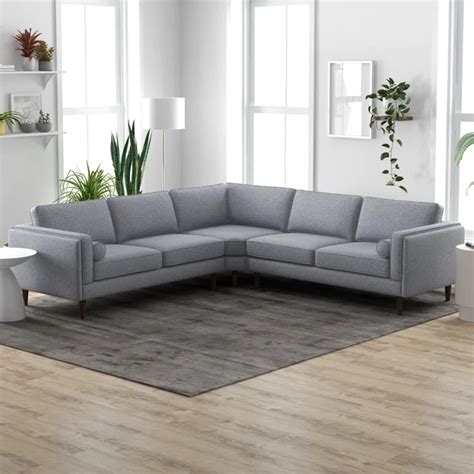 Adorn Homez Sicily L shape Sofa both sides (5 Seater) in Fabric – adornhomez