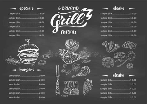 Chalkboard Restaurant Menu. Vector Stock Vector - Illustration of ...