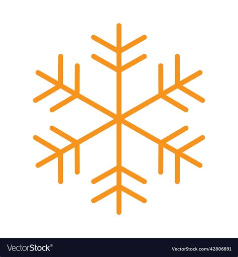 Orange Snowflake Icon Or Logo Royalty Free Vector Image