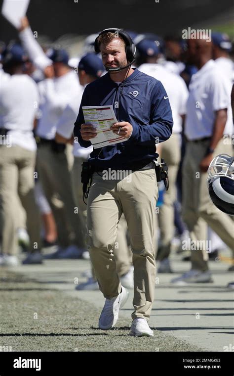 Los Angeles Rams Head Coach Sean Mcvay Watches From The Sideline During