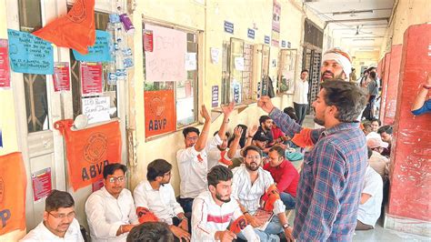 Abvp Protests Over Issues At Dus Law Faculty Thedailyguardian