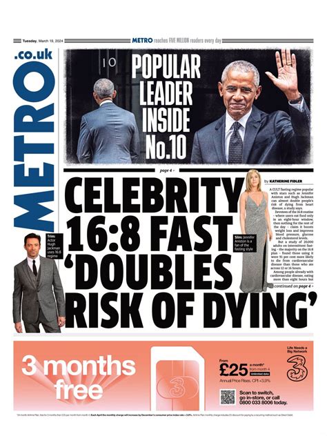 Metro Front Page 19th Of March 2024 Tomorrows Papers Today