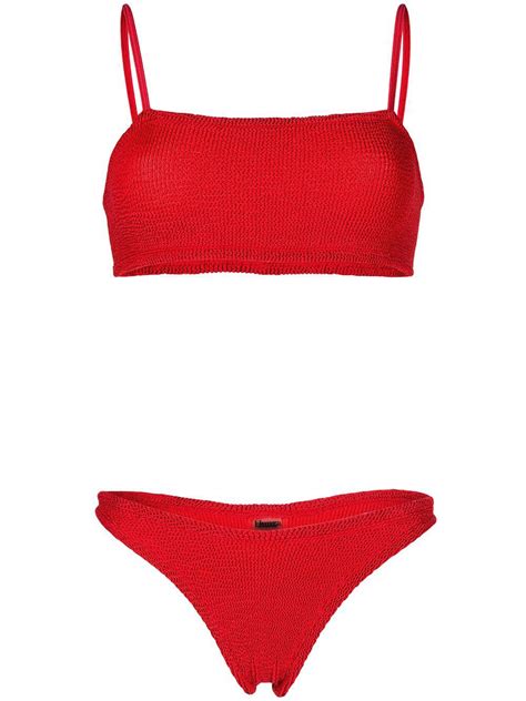 Hunza G Gigi Textu Bikini Red Editorialist