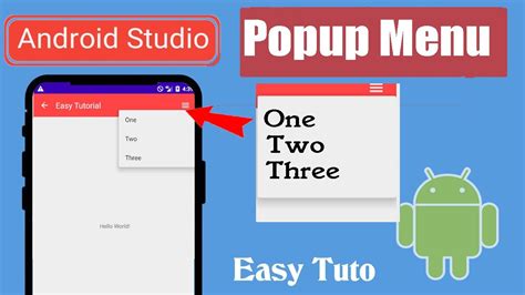 How To Create Popup Menu Android Android Studio Youtube