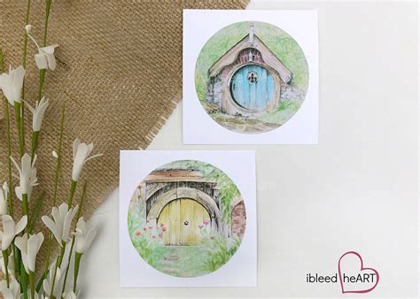 Hobbit Hole Watercolor Print Ibleedheart