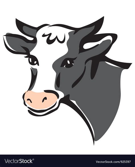 Smiling cow portrait Royalty Free Vector Image