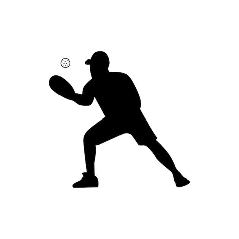 Premium Vector | Pickleball player silhouette vector