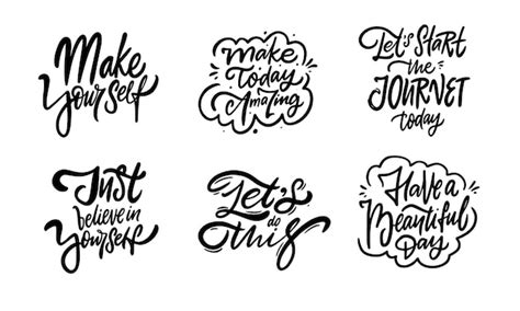 Premium Vector Positive Motivation Lettering Phrases Set Collection