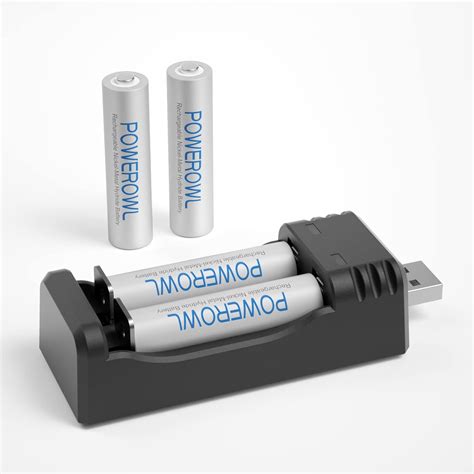 Powerowl Pack Rechargeable Aaa Batteries With Charger High Capacity